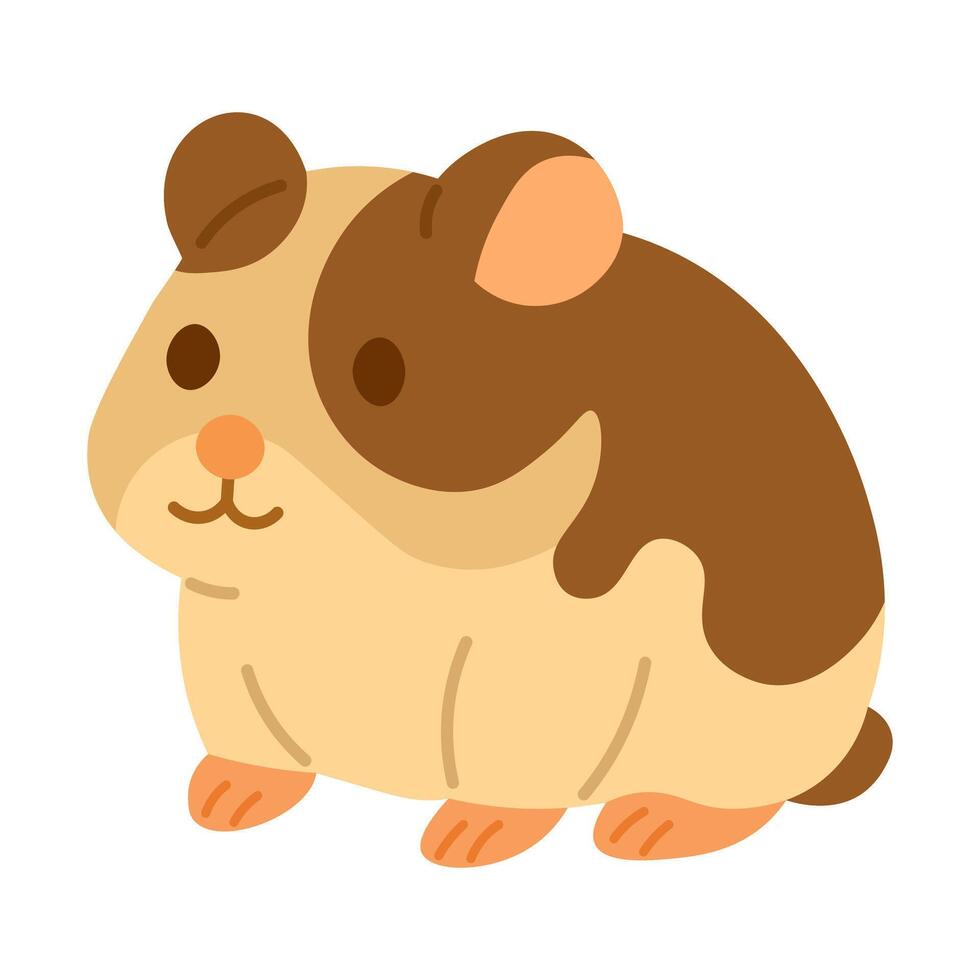 Adorable spotted hamster in cartoon flat style. Soft pastel colors, clean and isolated clipart. vector