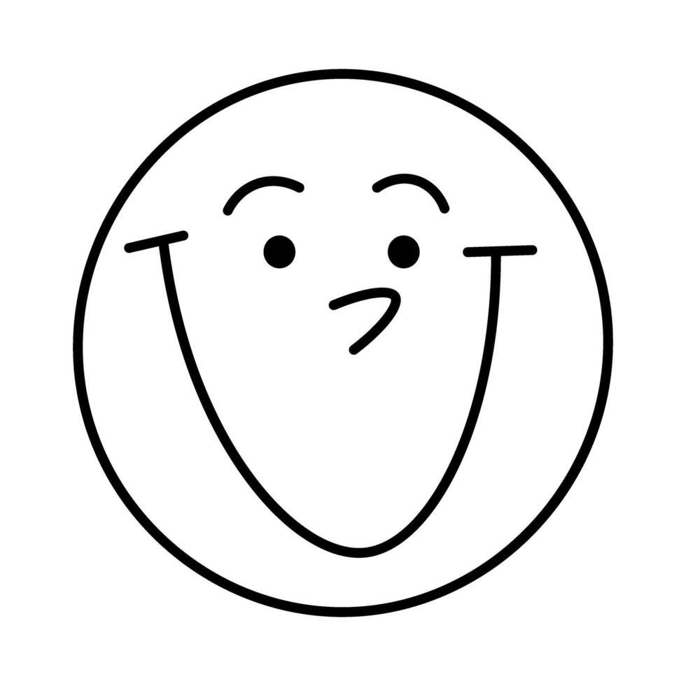 Simple doodle face very happy vector