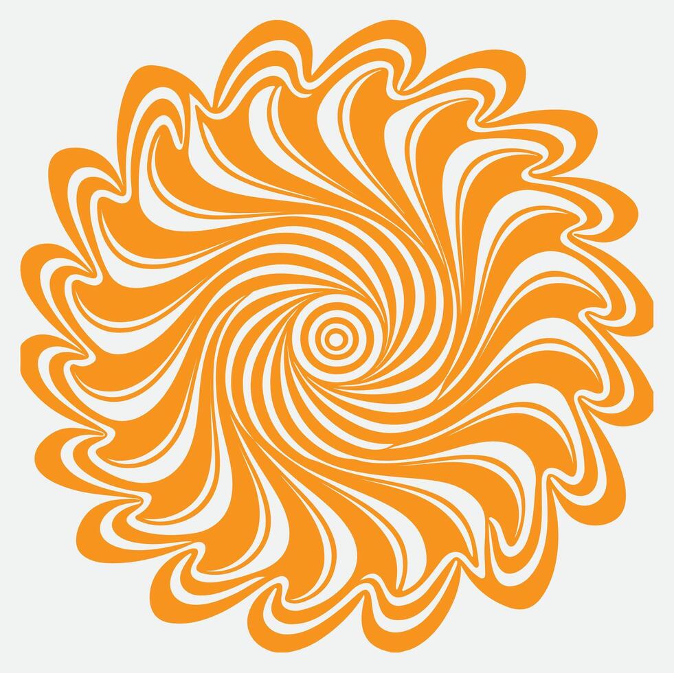 An orange swirl design on a white background vector
