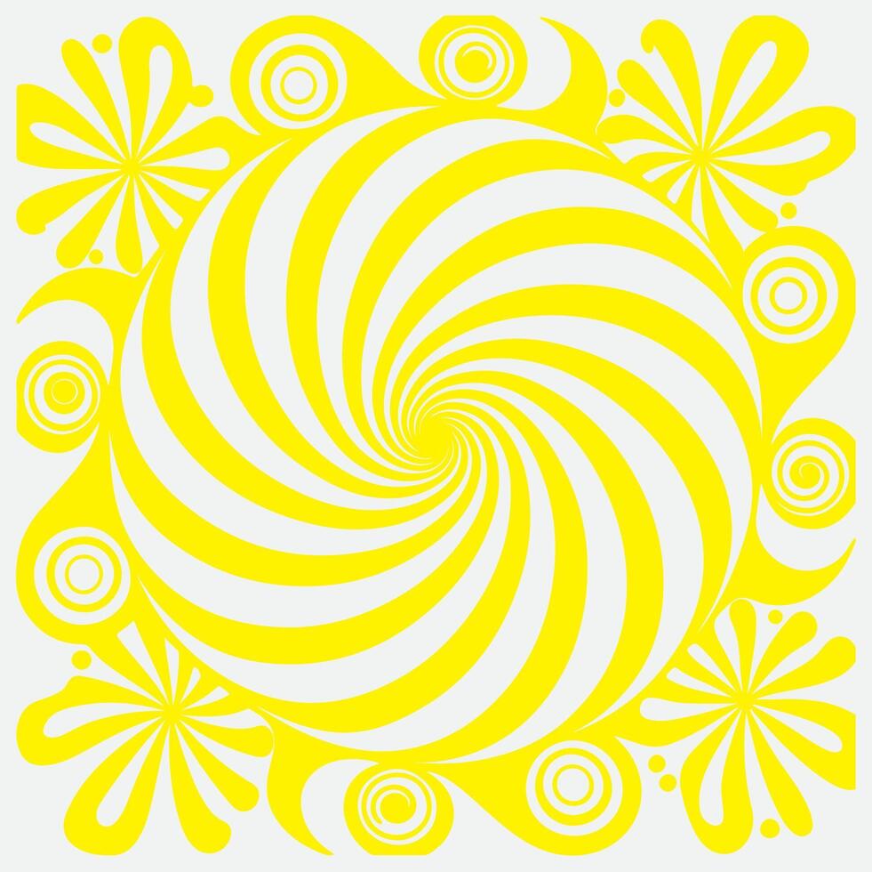 A yellow and white spiral design with swirls vector