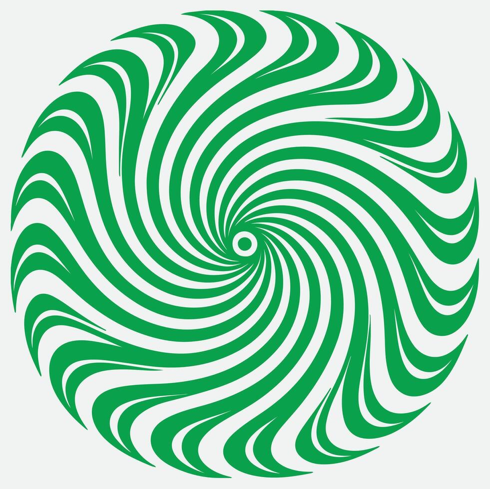 A green and white swirl pattern in a circle vector