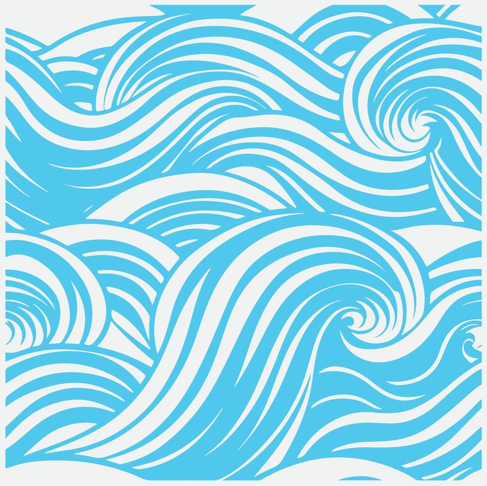 A blue and white pattern with waves vector