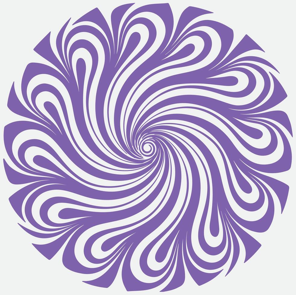 A purple swirl design in the center of a circle vector