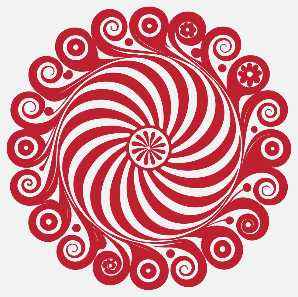 A circular design with swirls and swirls vector