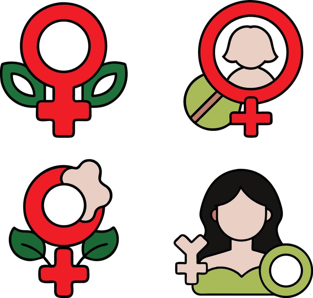 Female gender symbols representing women, health, and beauty vector