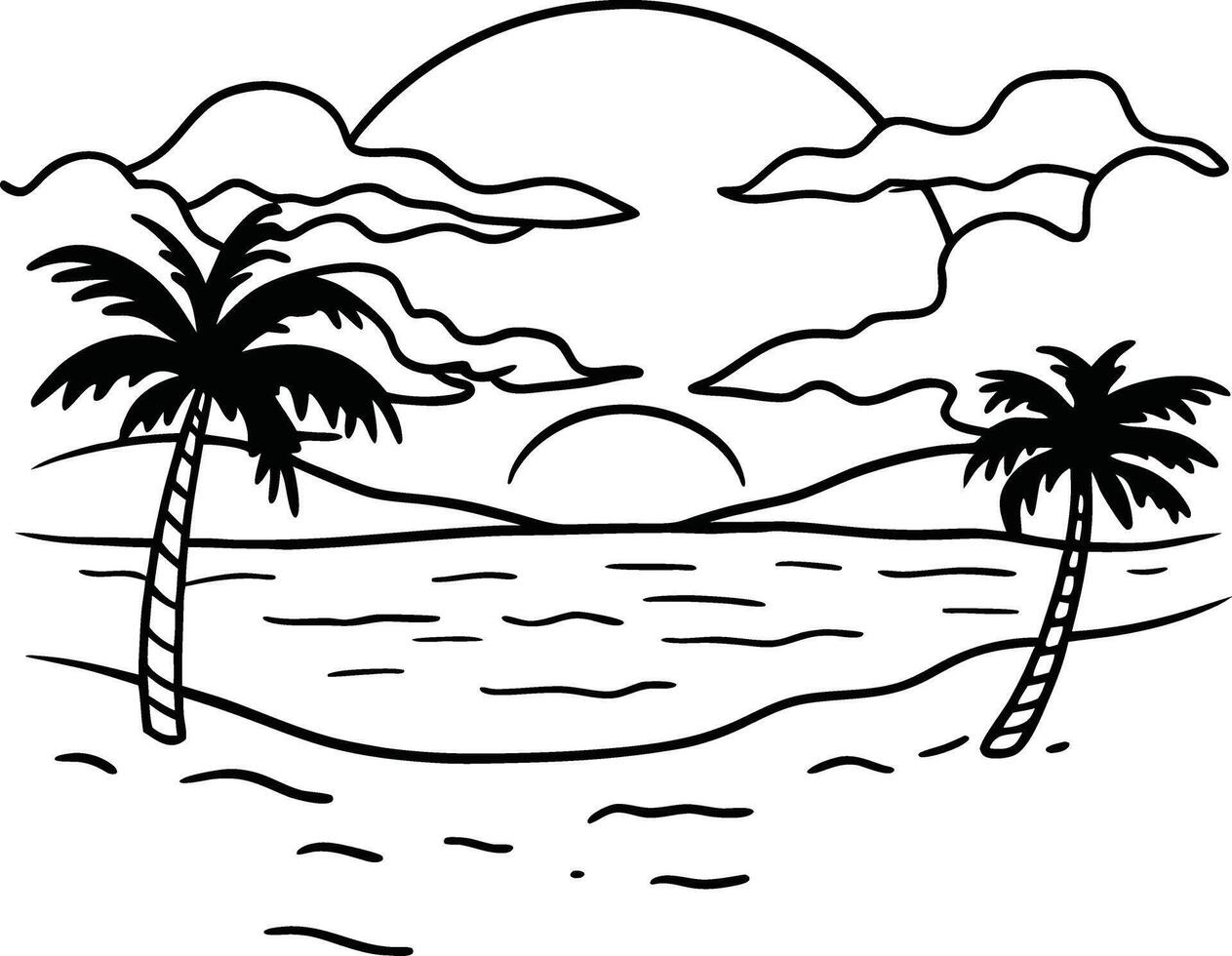 sunset Landscap Design vector