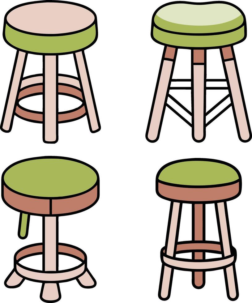 Bar Stool set vector