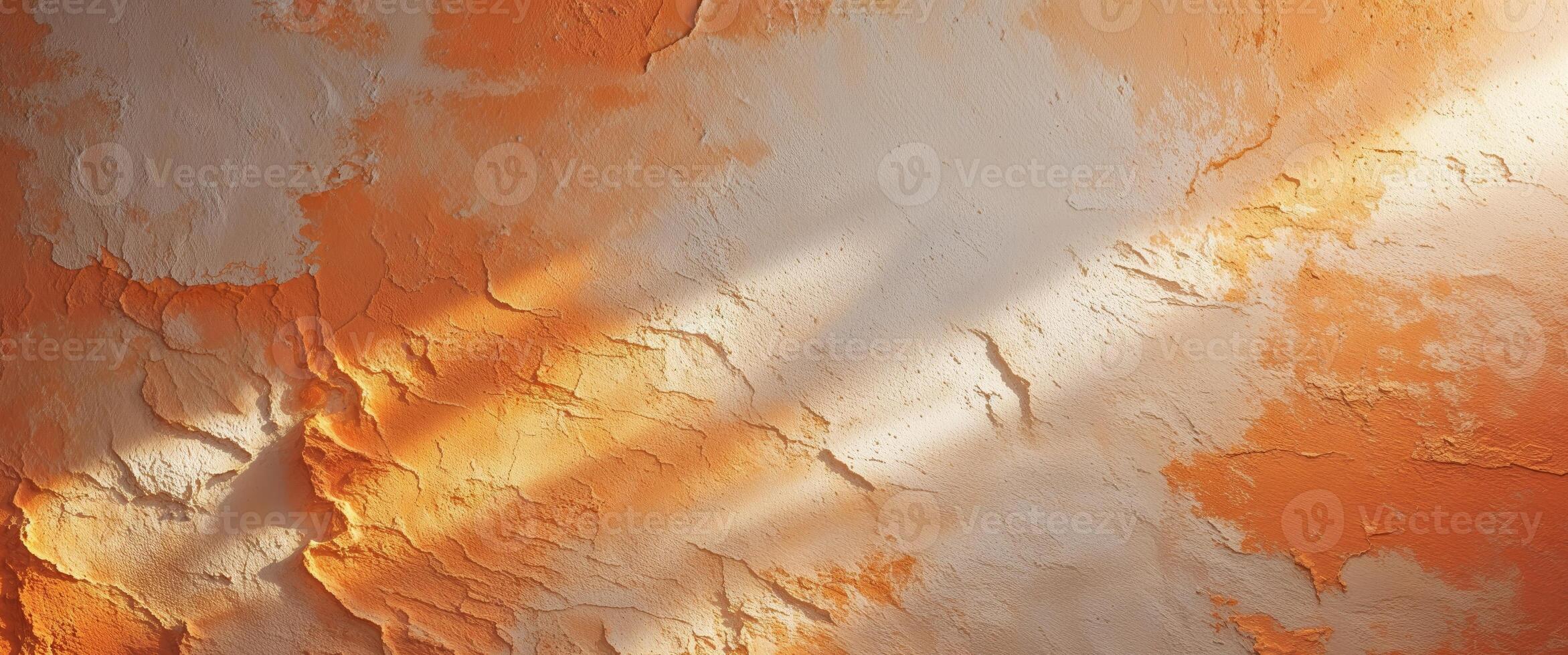 Textured Wall with Warm Orange and Cream Colors for Background Use. photo