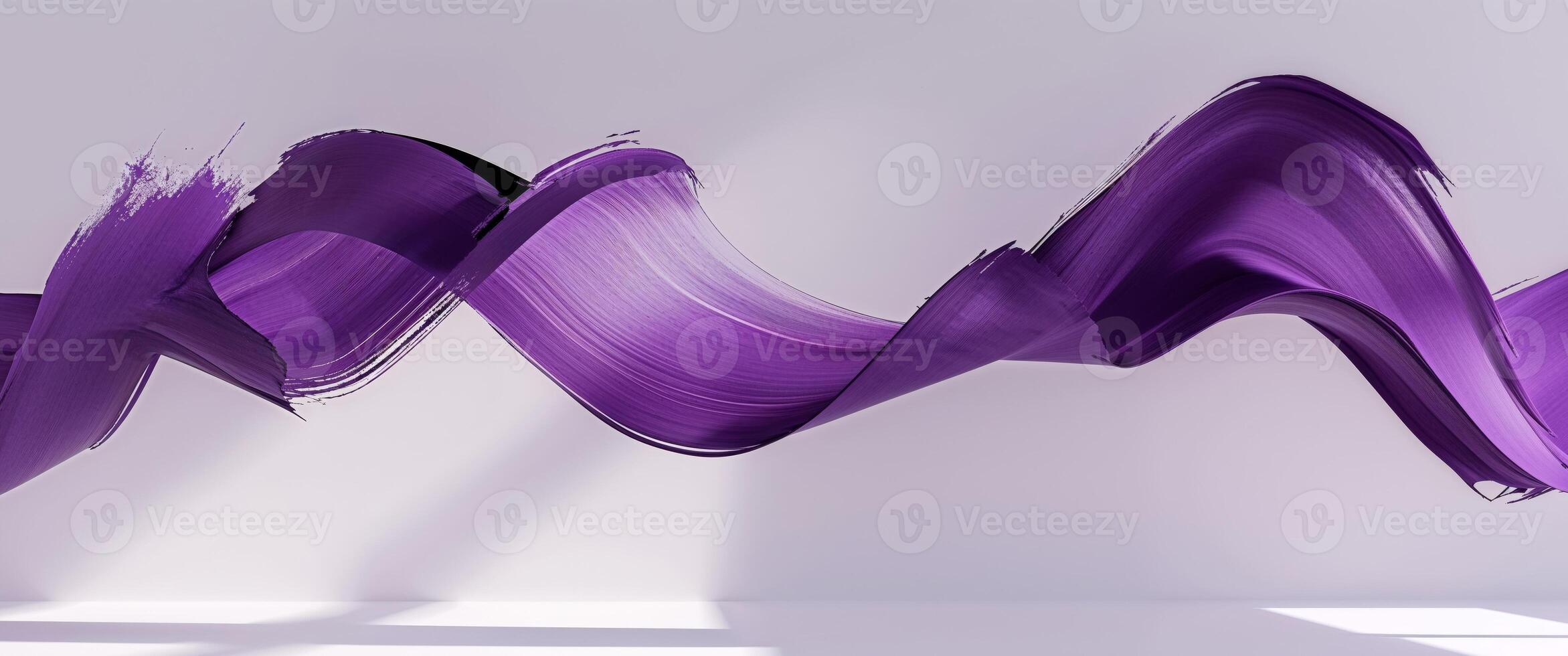 A purple wave of paint is moving across a wall photo
