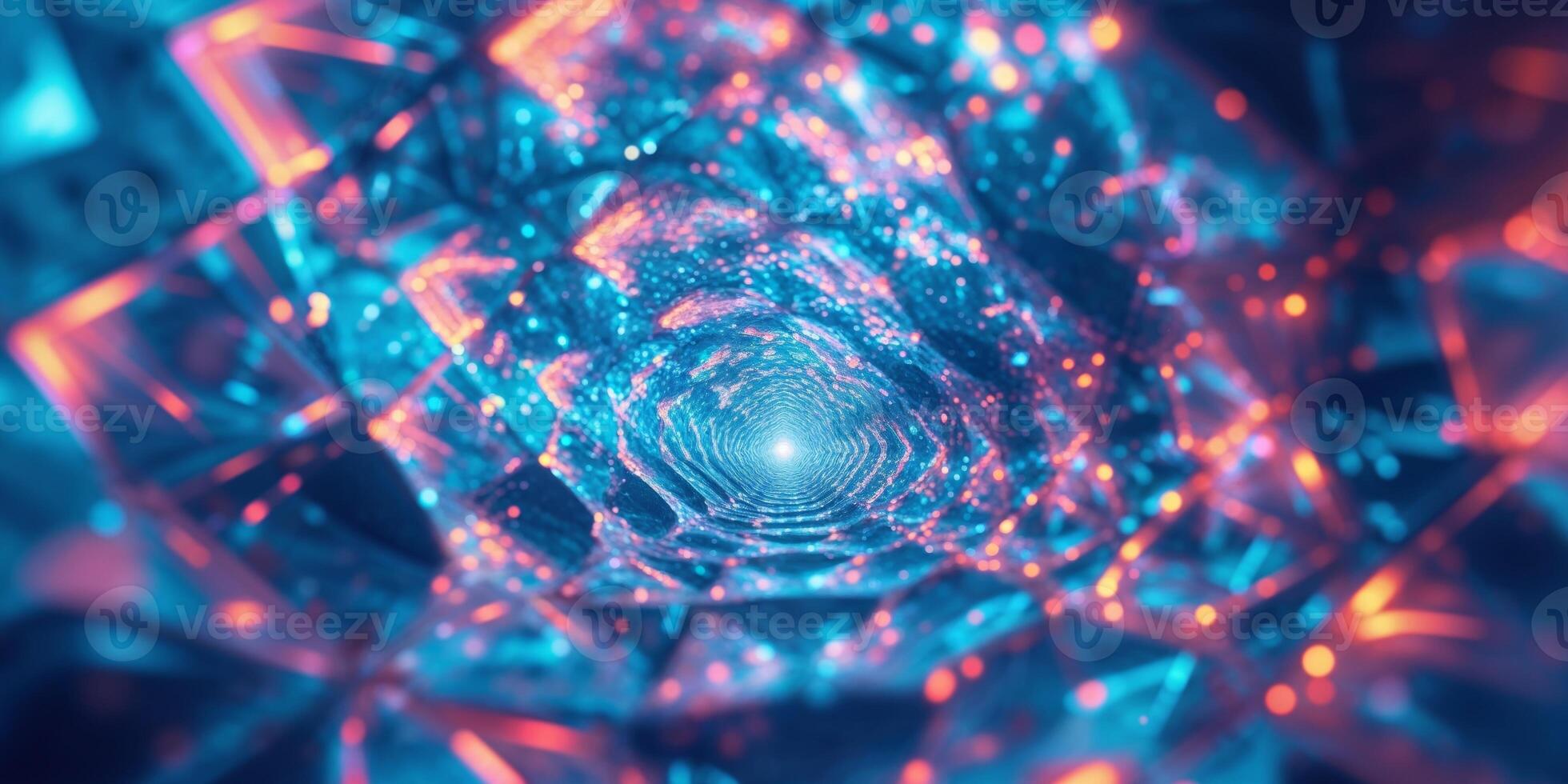 Blue Hexagonal Abstract Geometric Background for Design Inspiration photo