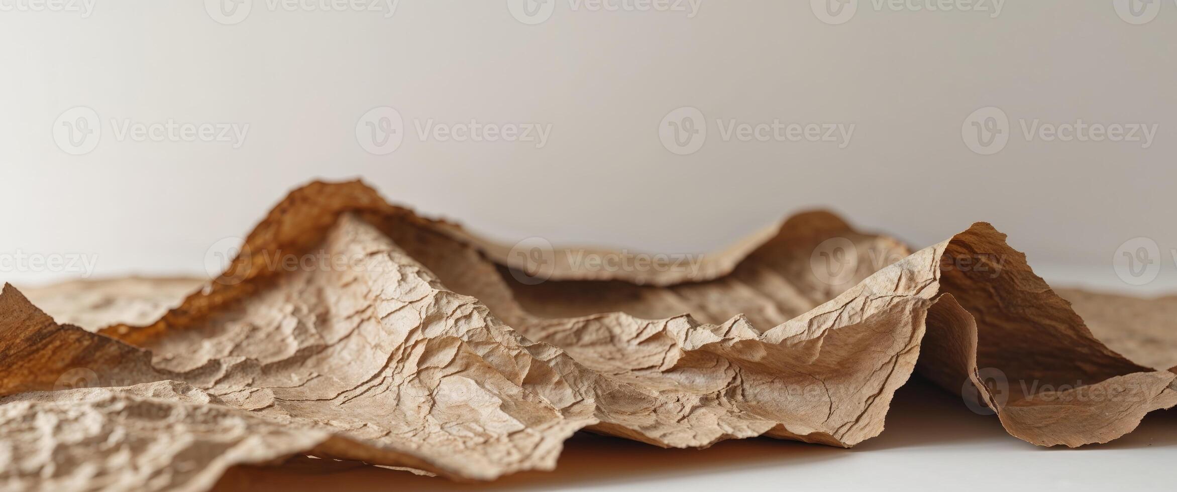Rustic Handcrafted Brown Paper Texture with Organic Crinkled Surface photo