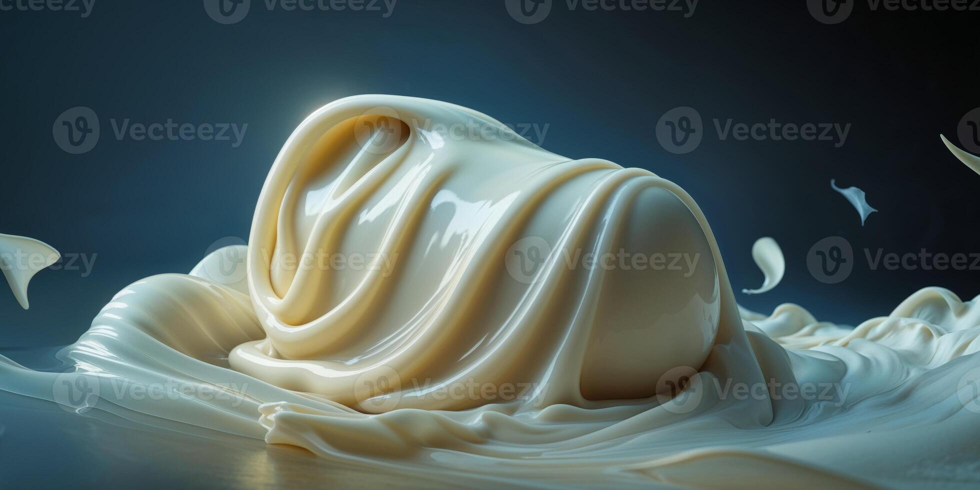 A white liquid is flowing in the air photo