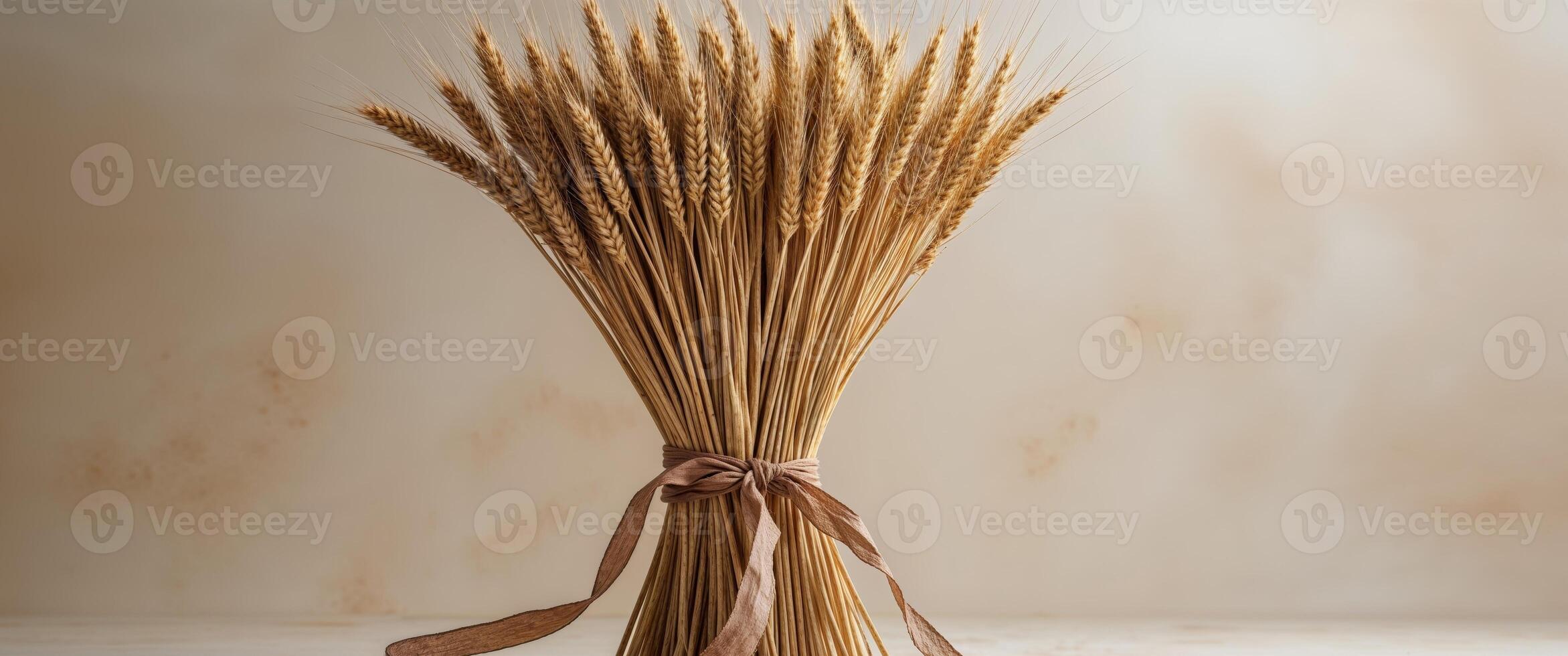 A vase with some wheat in it photo