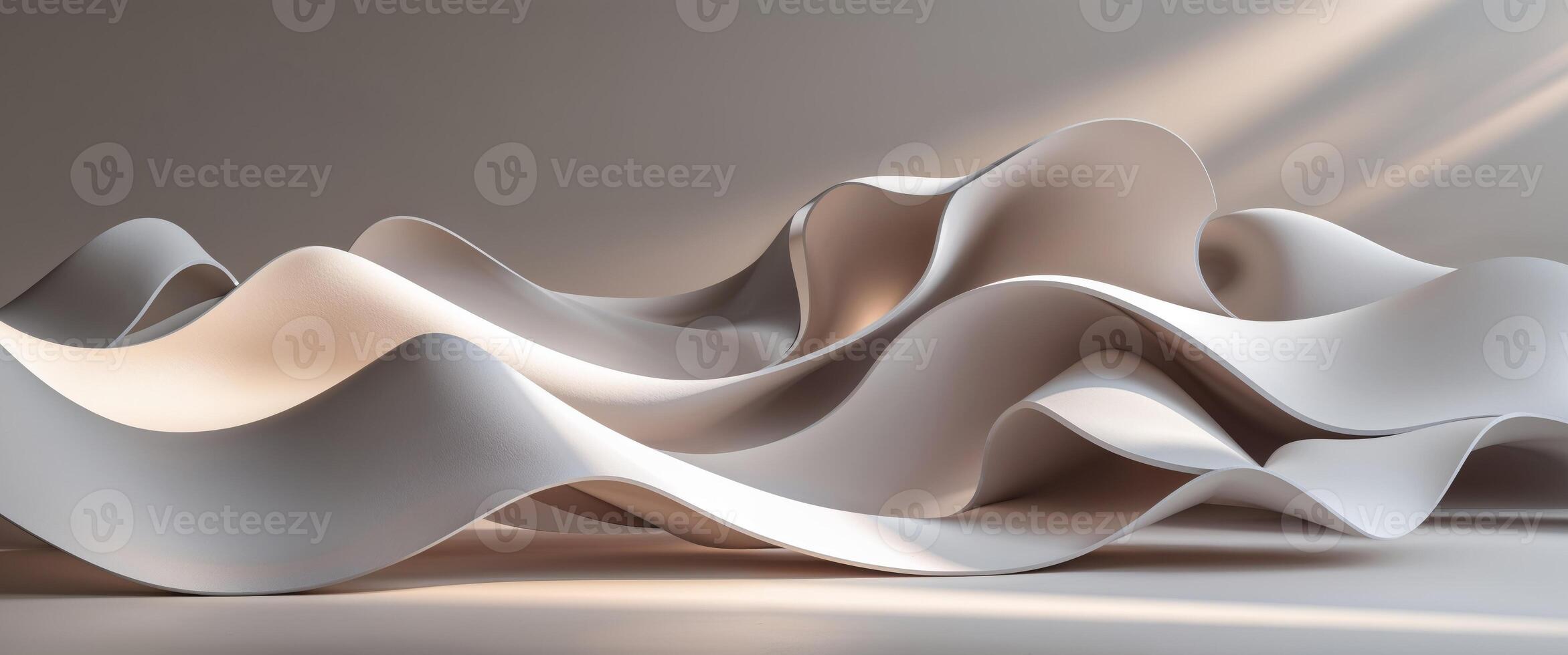 Abstract Flowing Shapes with Light and Shadow in a Smooth Design. photo