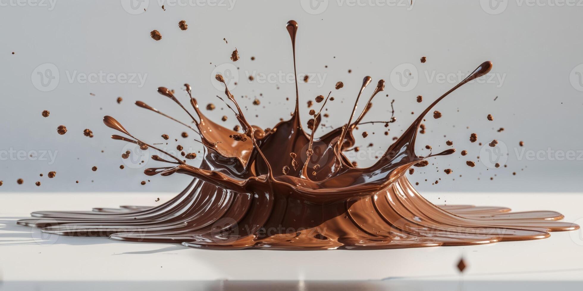 A splash of chocolate is being thrown into the air photo