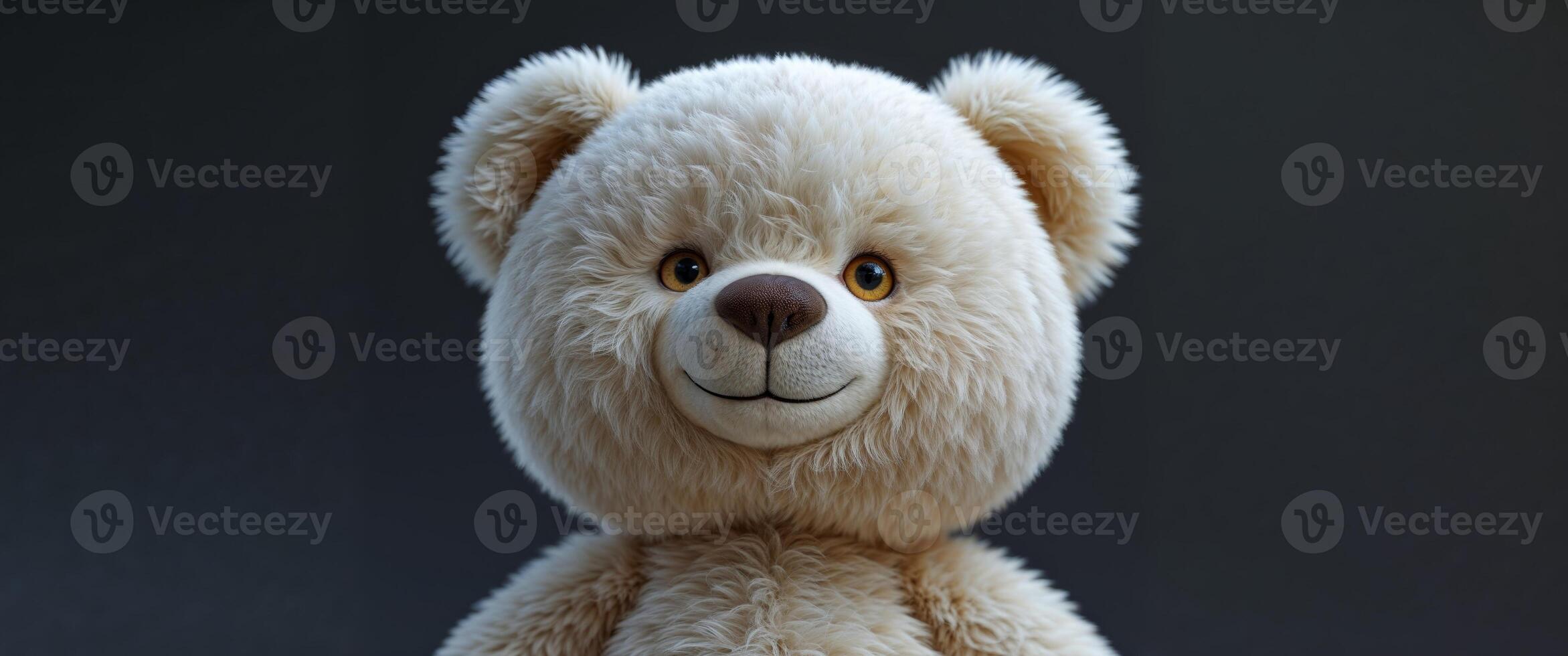 A teddy bear is sitting on a black background photo
