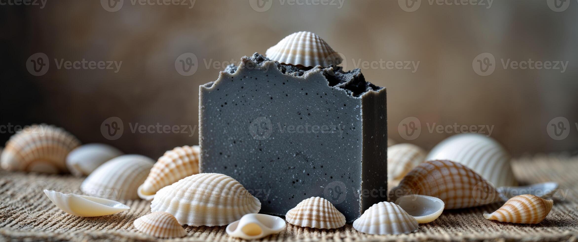 A soap bar with shells and sea shells photo