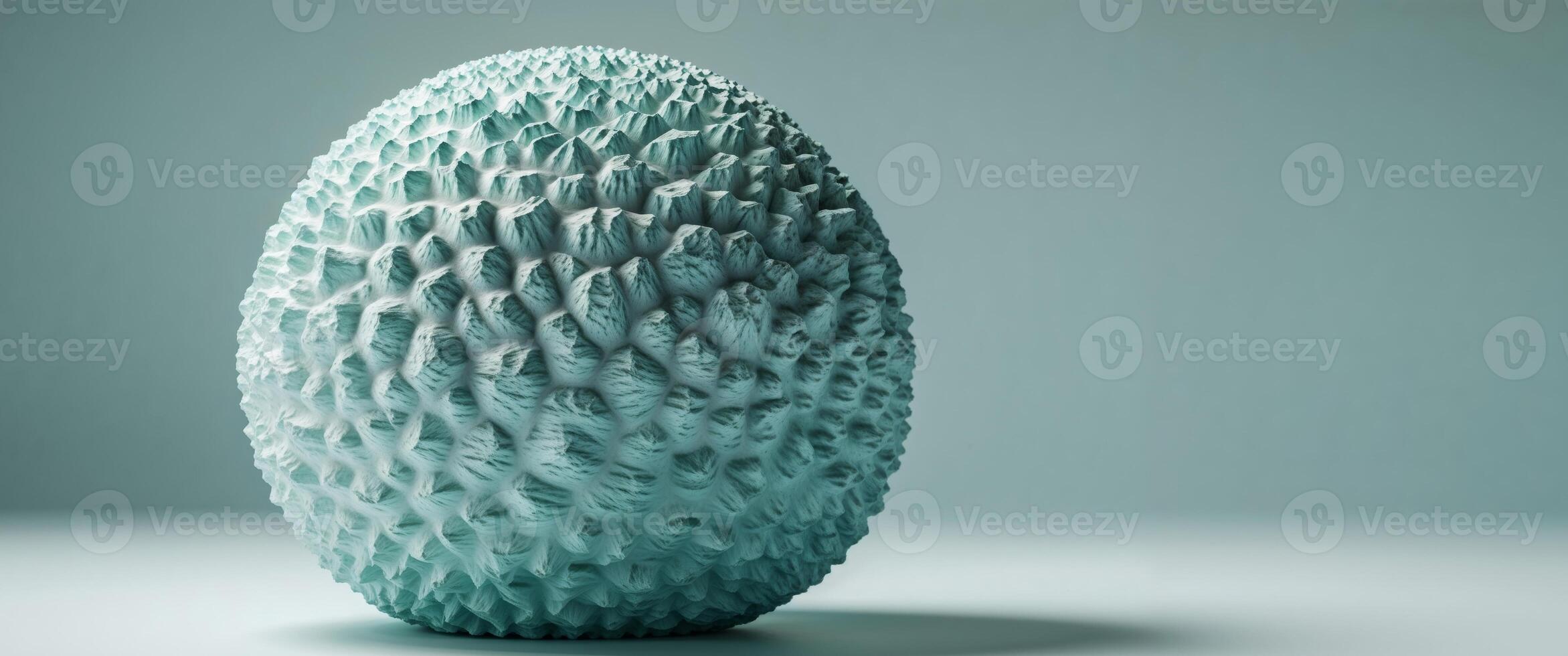 A blue ceramic sculpture of a large egg photo