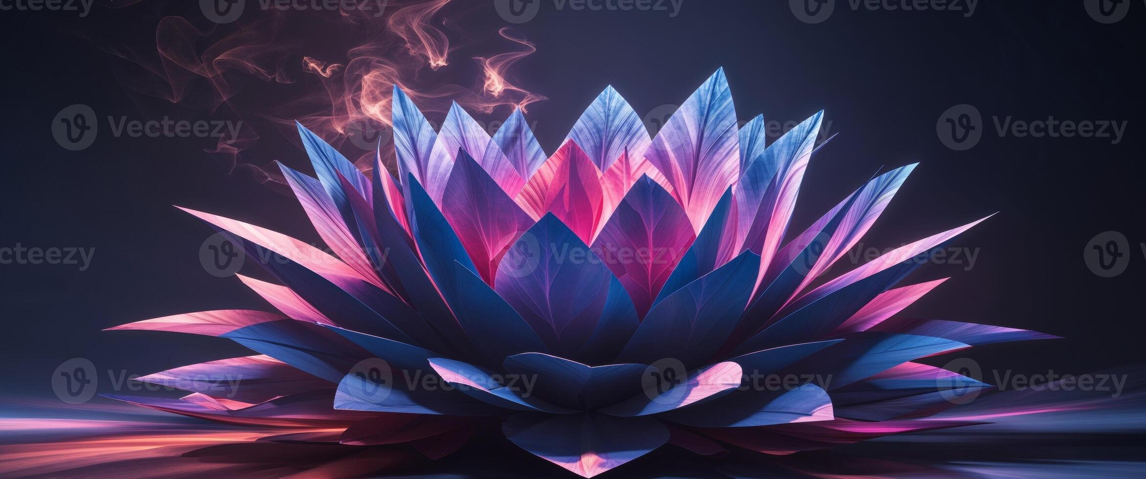 Geometric Floral Design with Dramatic Lighting Effects. photo