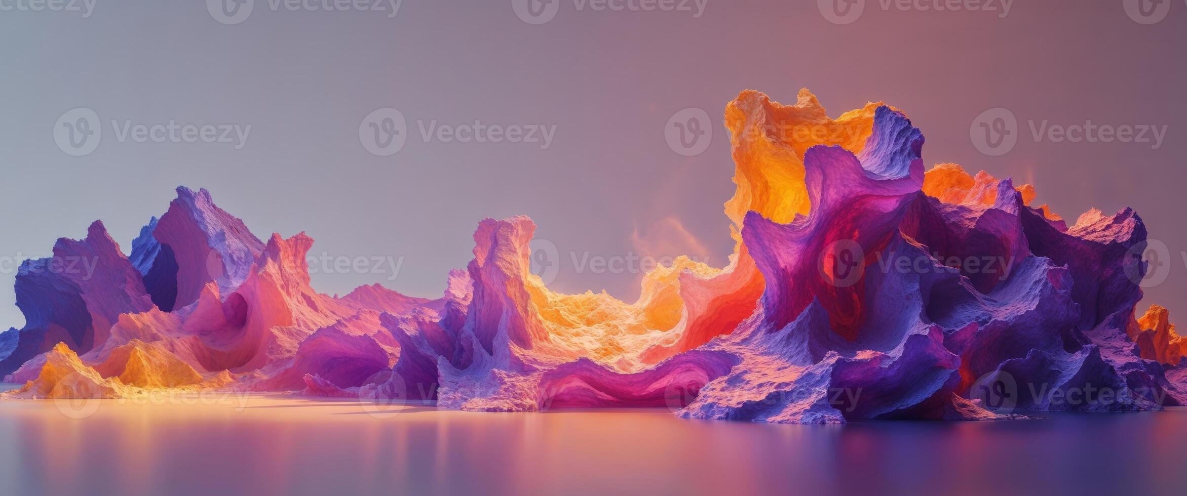 Deep Abstract Artwork with Soft Ambient Light. photo