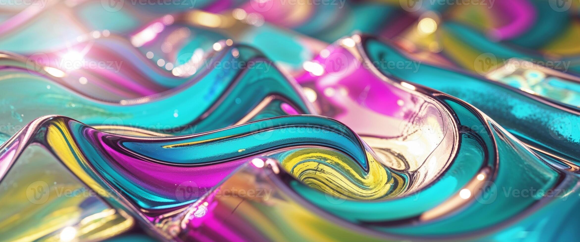 Colorful Abstract Tiles with Gentle Curves and Bright Highlights. photo