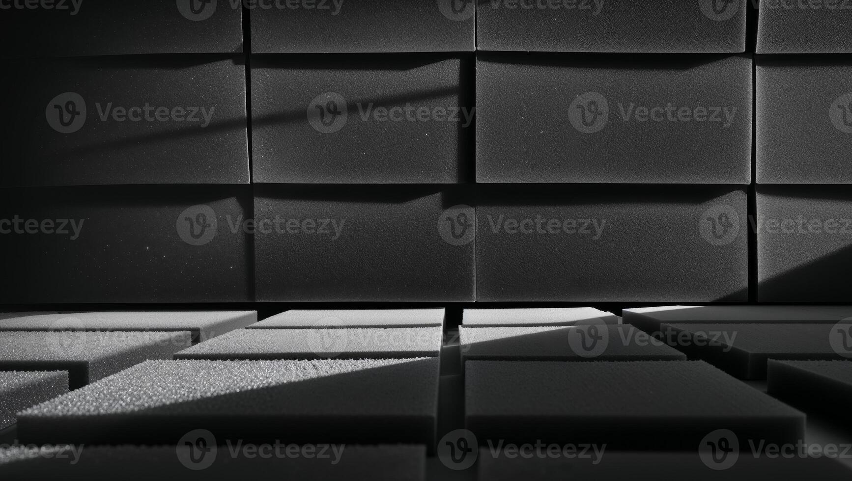 Acoustic foam panel background creating depth with light and shadow photo