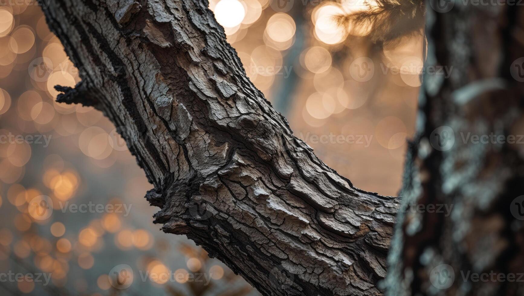 Close up of tree bark texture in nature with blurred background photo