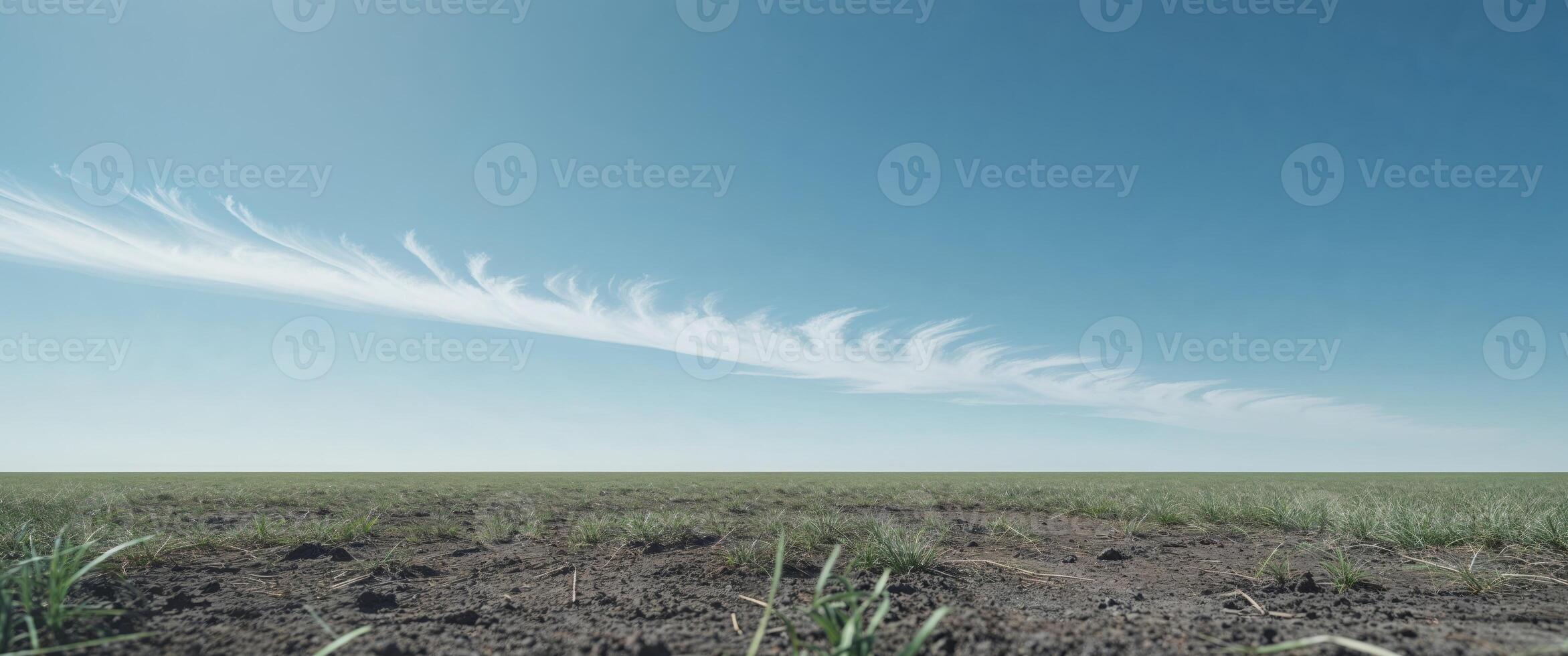 vast open field under clear blue sky captures essence of space and limitlessness inviting viewers to ponder possibilities. photo