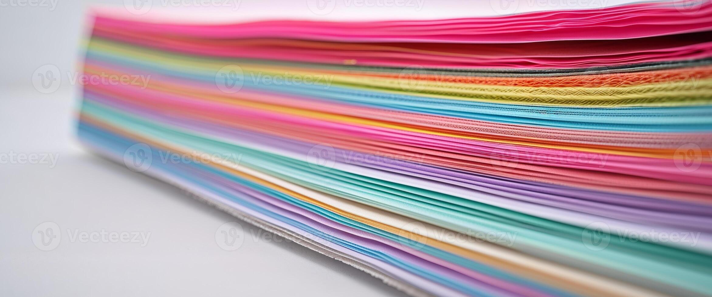 Colorful Stacked Paper Sheets for Creative Use in Art Projects. photo