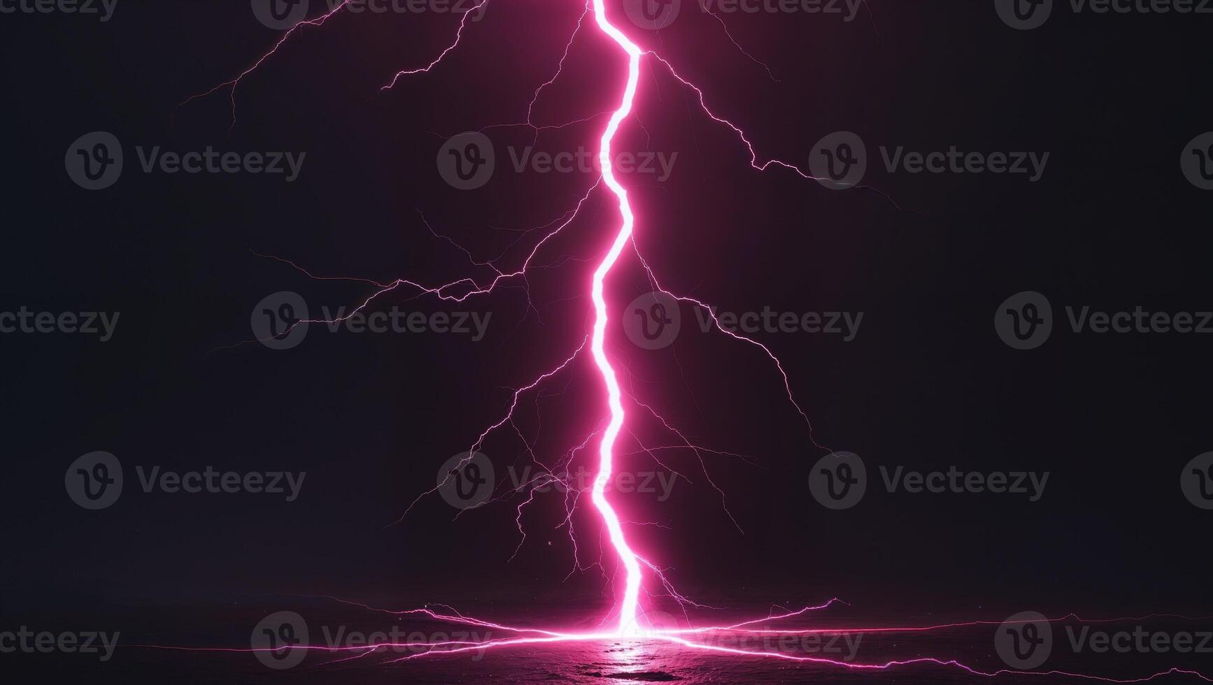 Lightning strike on the dark background photo