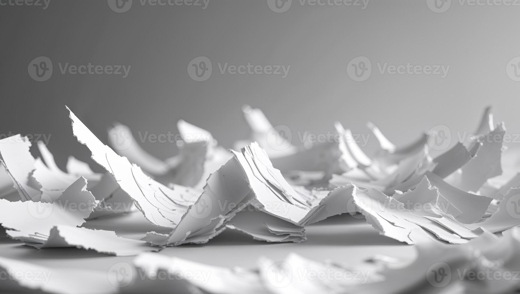 A pile of white paper with a few pieces of paper photo
