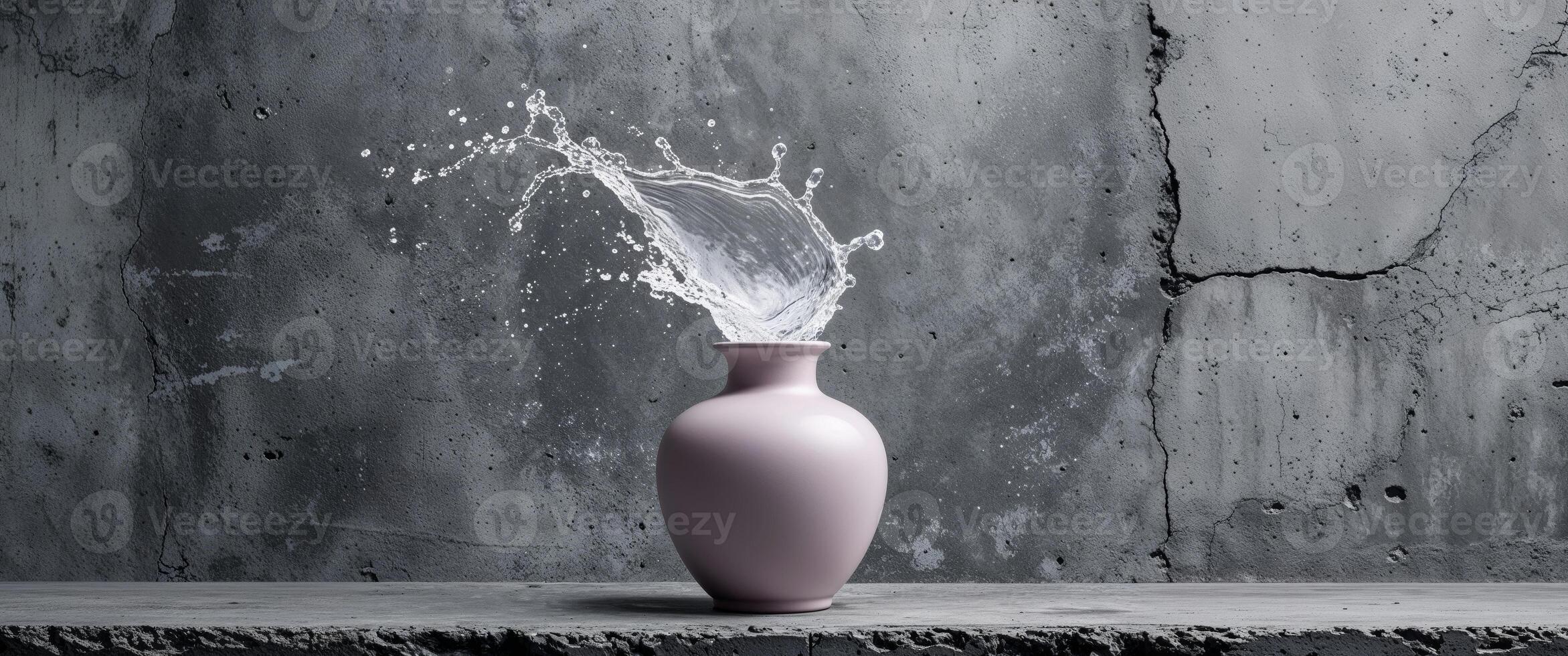 A vase with water splashing out of it photo