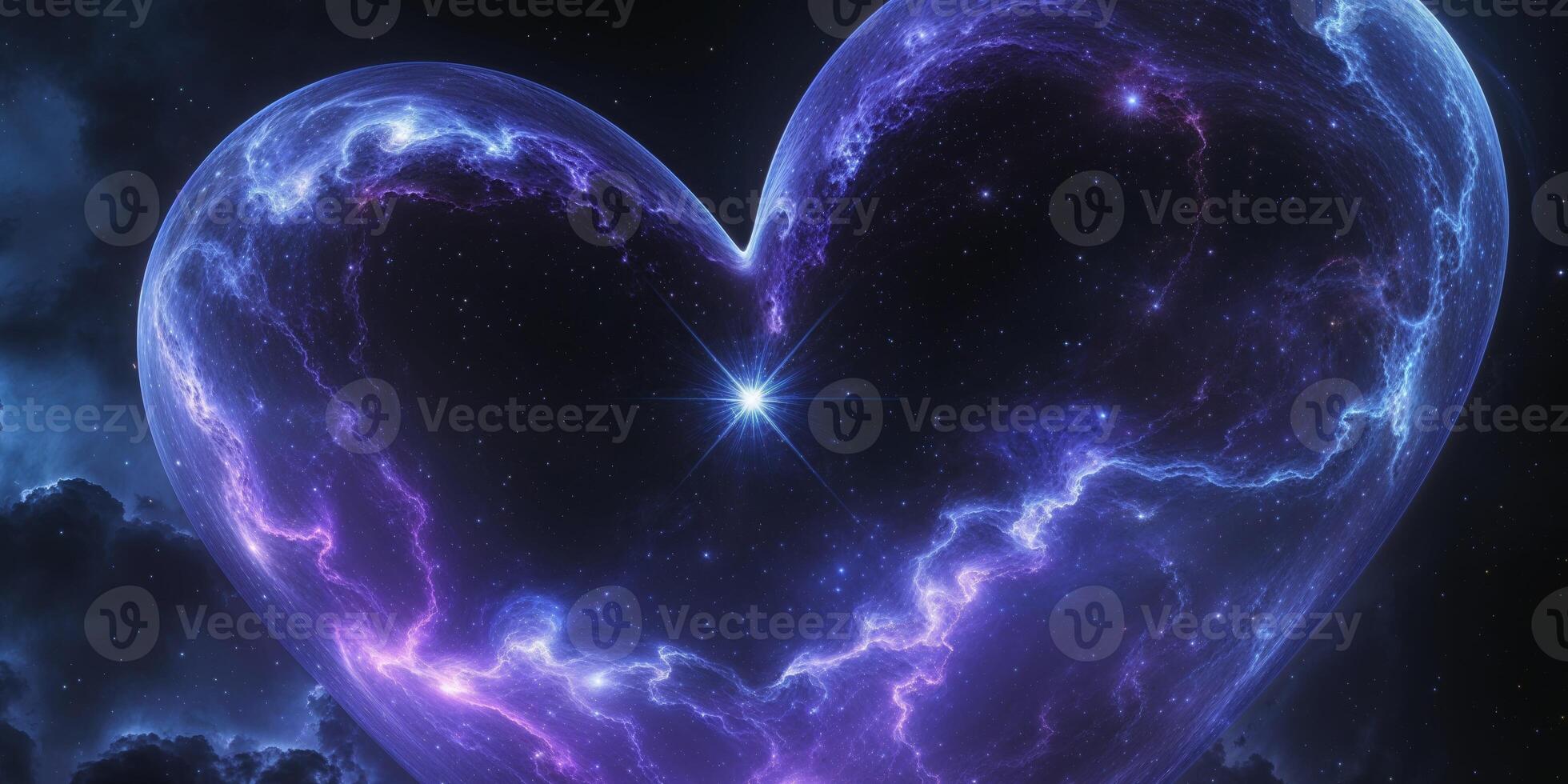 Celestial swirl luminous star heart of cosmic nebula photo