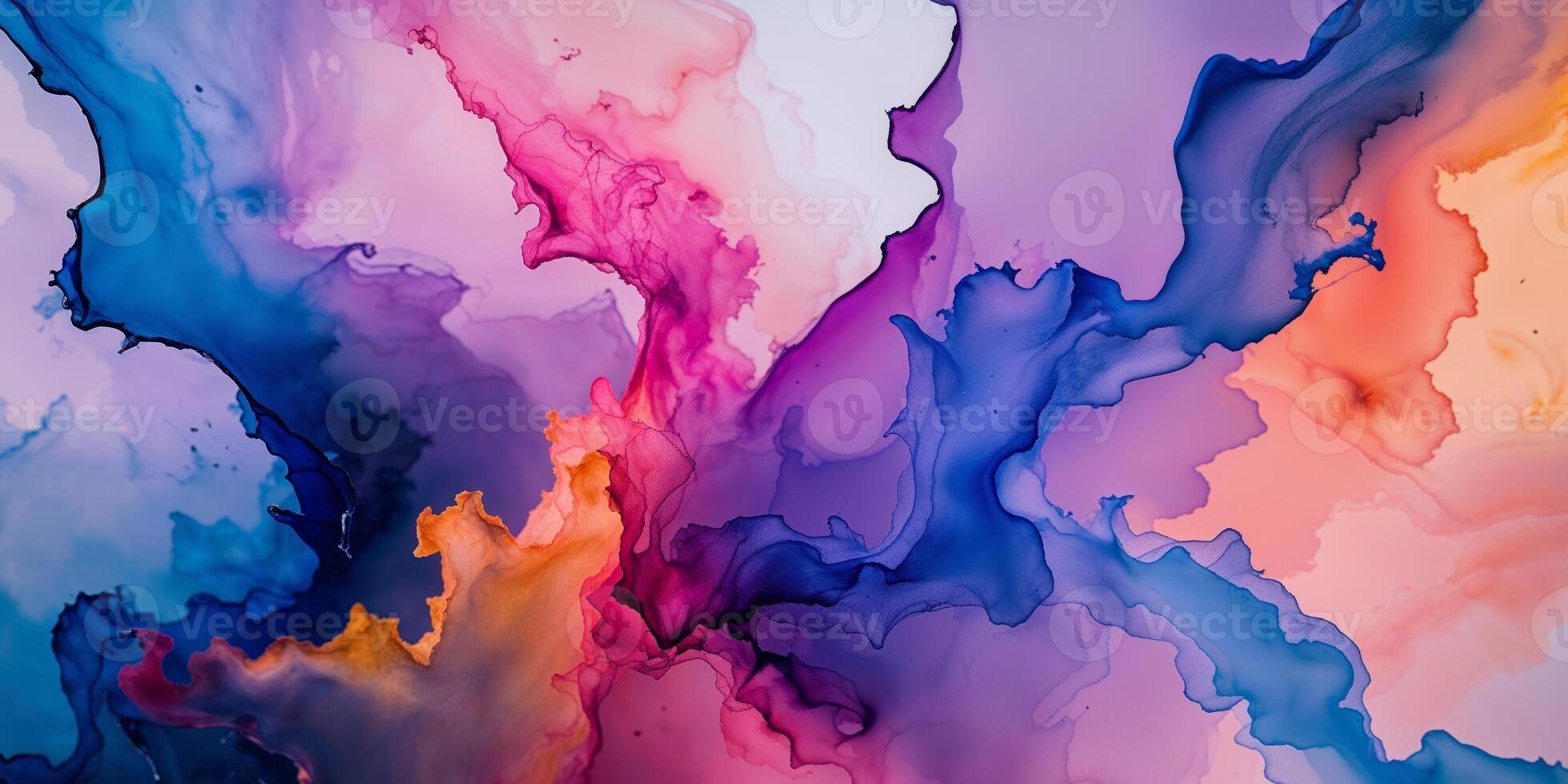 Dynamic interplay of colors in abstract watercolor background texture design photo