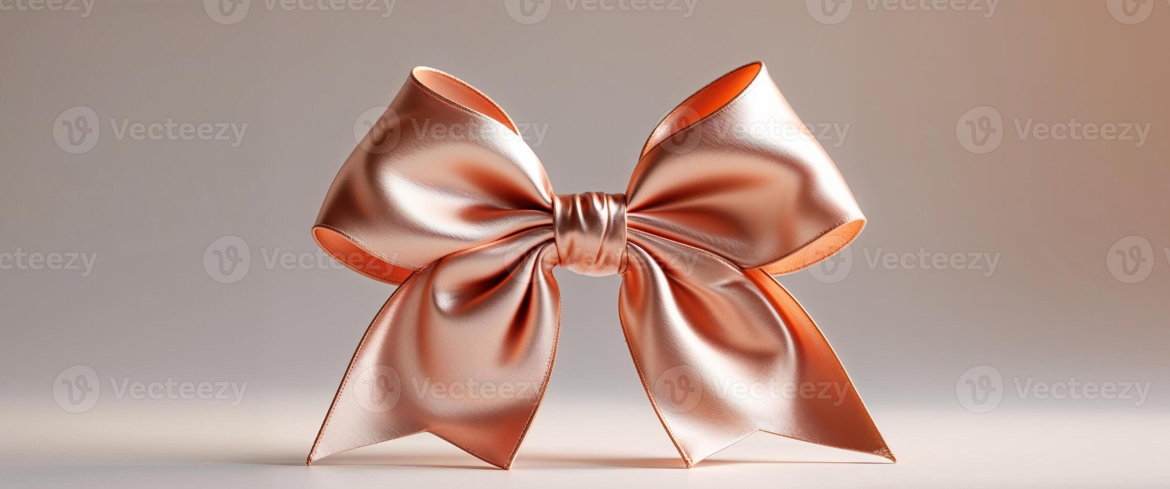 Soft Copper Satin Bow Tied in Centered Style photo