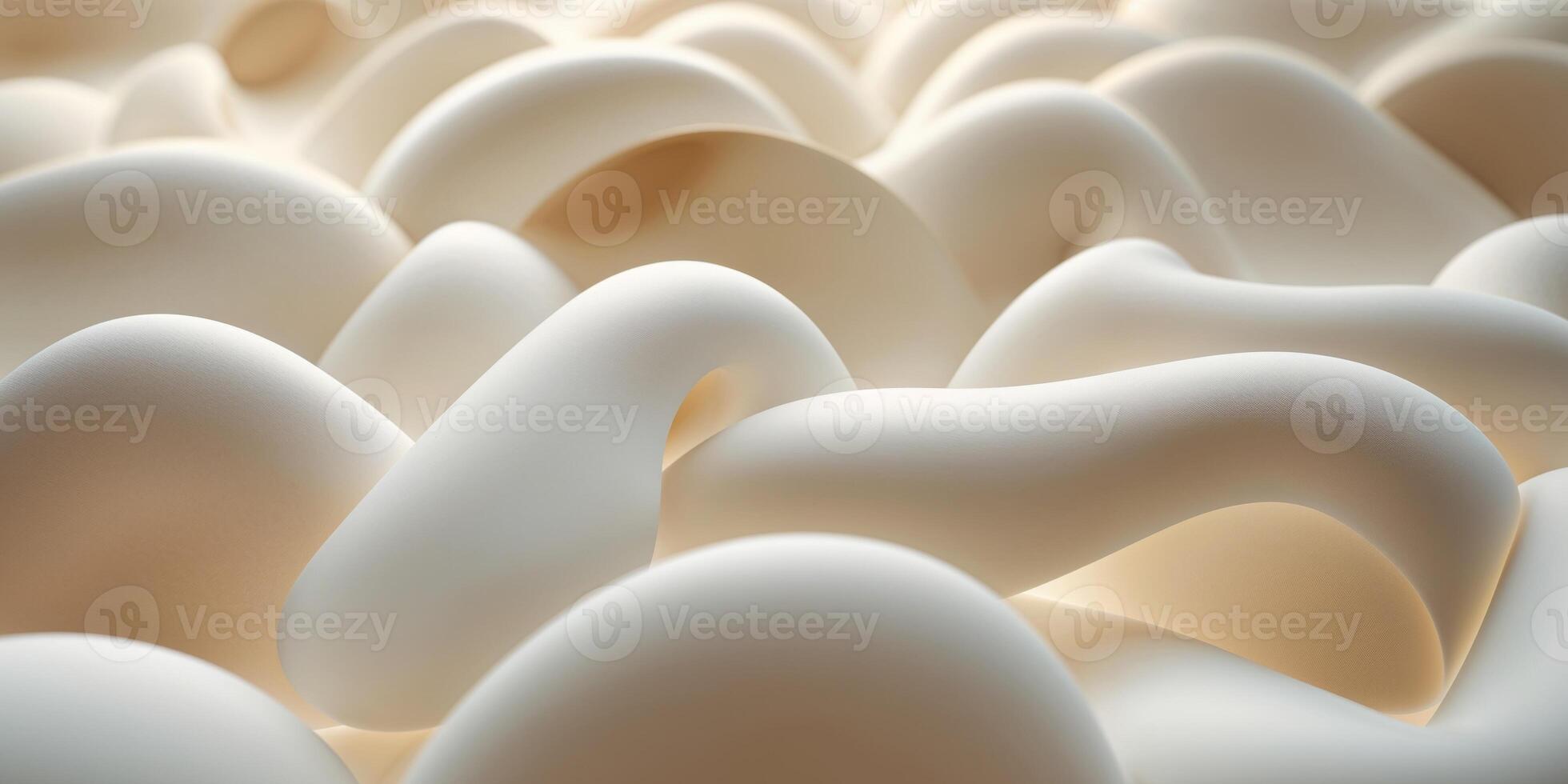 close up shows smooth rounded shapes in shades of white and beige organic interconnected design photo