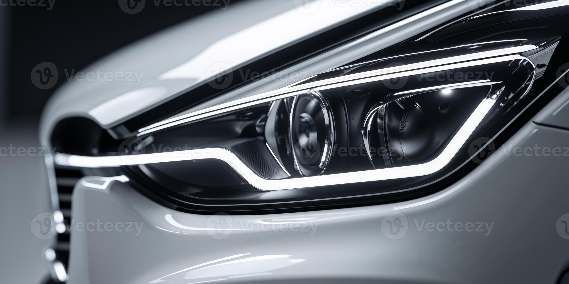 The headlight of a car is shown in this photo