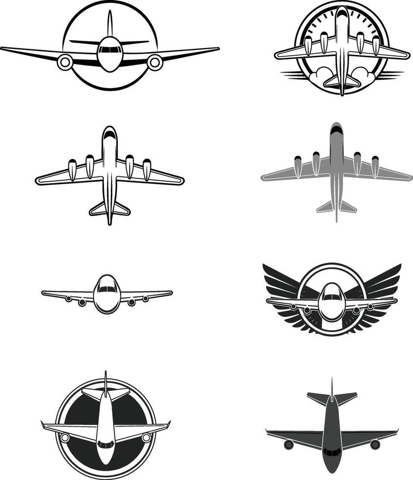 Airplane emblems set, illustration vector