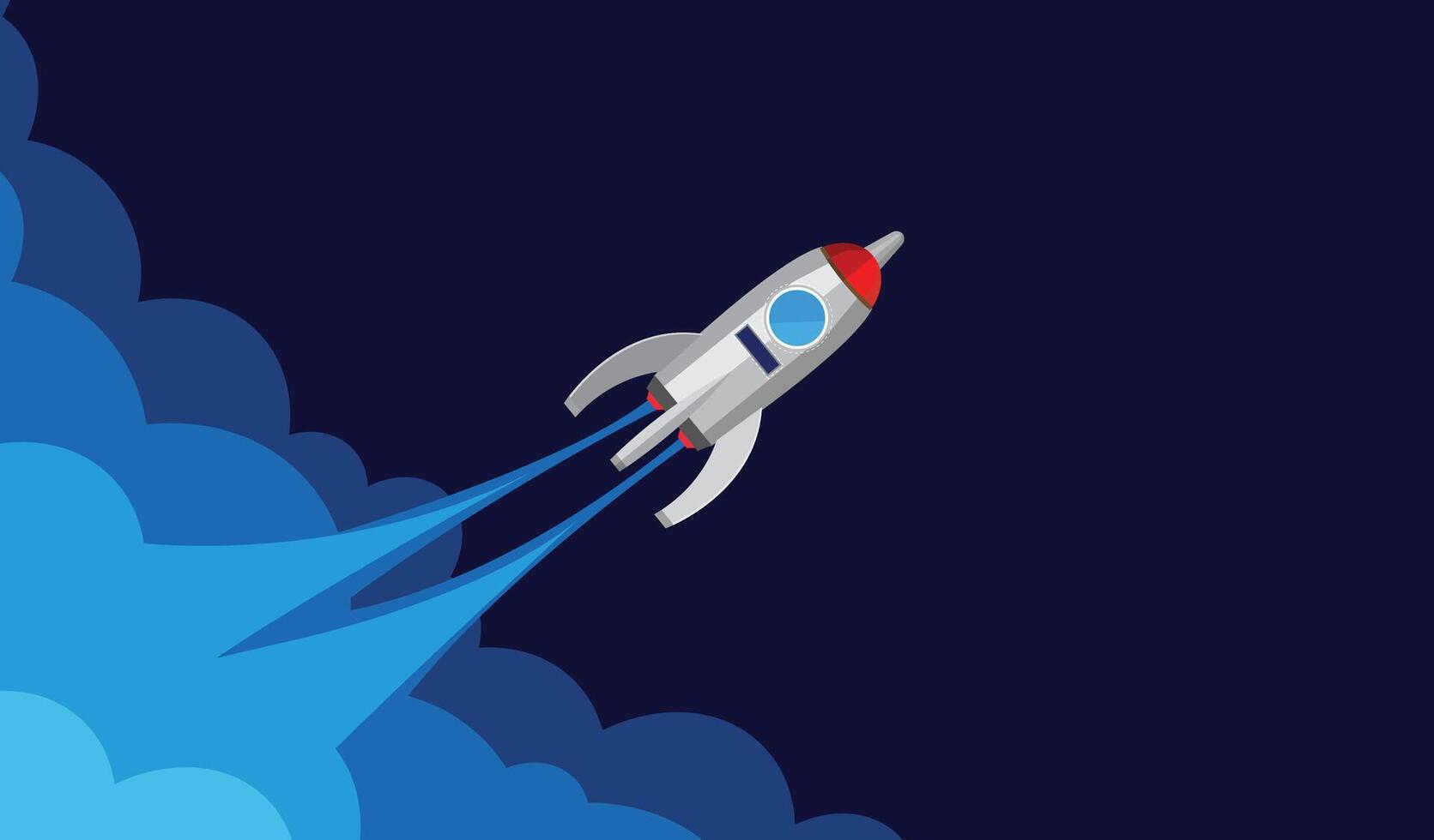 Rocket launch in the sky, vector