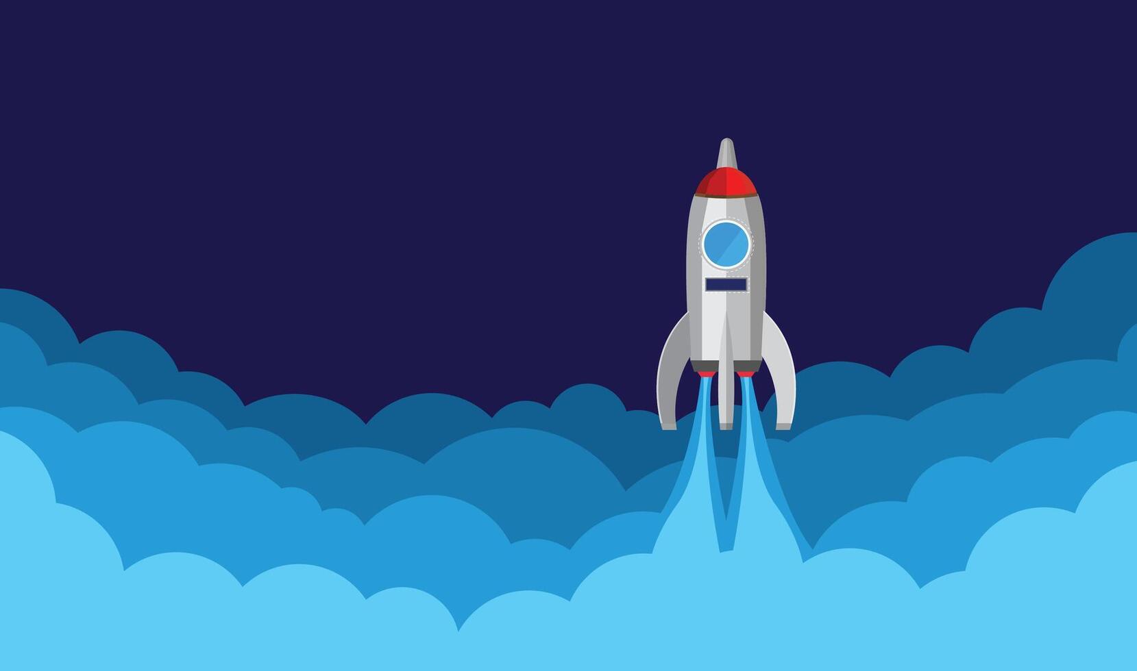 Rocket launch in the sky vector