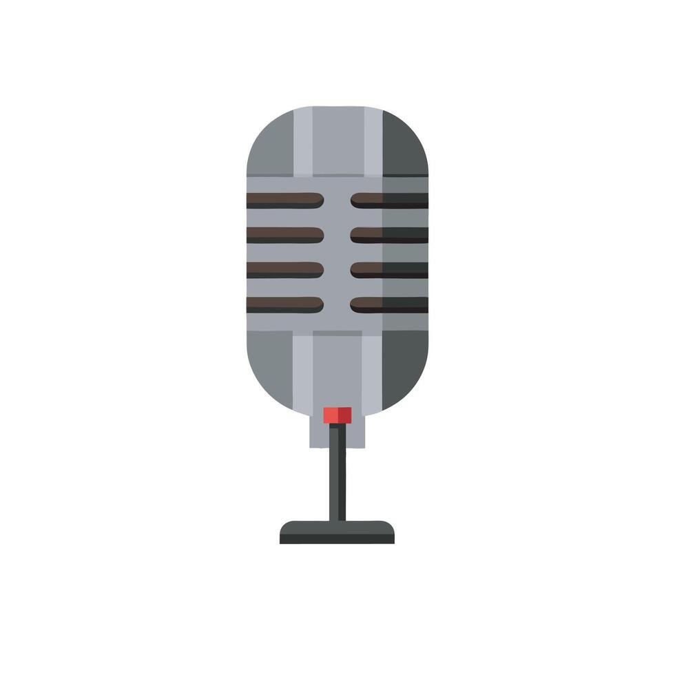 standing retro microphone illustration drawing vector