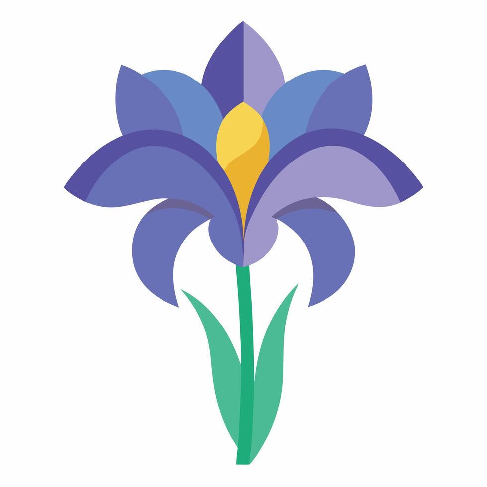 colorful iris flower cartoon illustration design vector