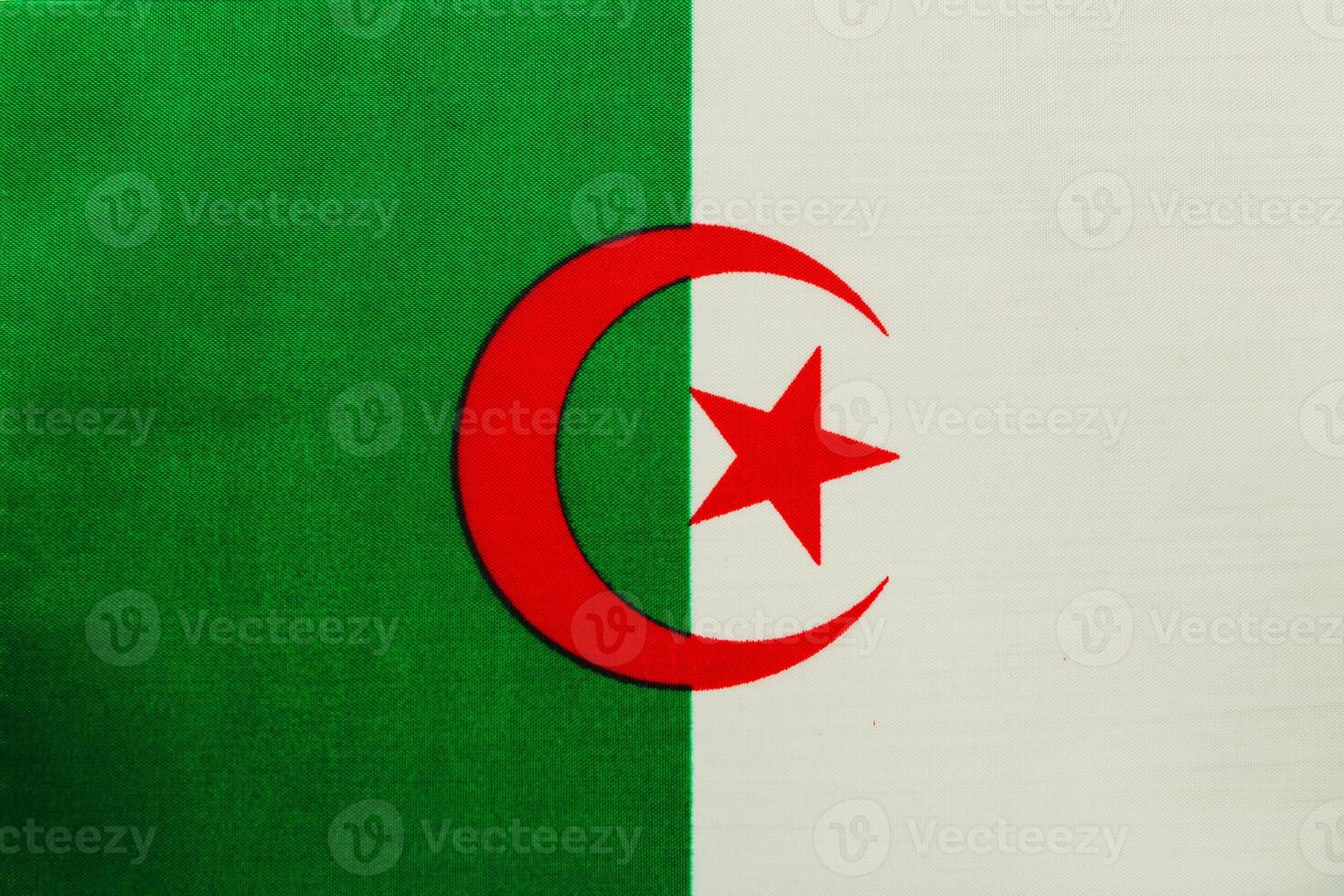 Flag of Algeria displayed with vibrant colors and design photo