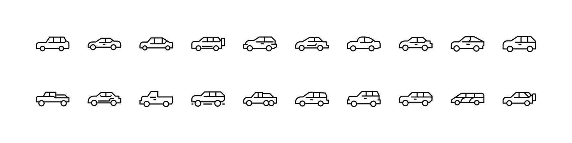Car Related Icon Set. Editable Stroke. Perfect for Web Sites, Books, Cards, Apps vector