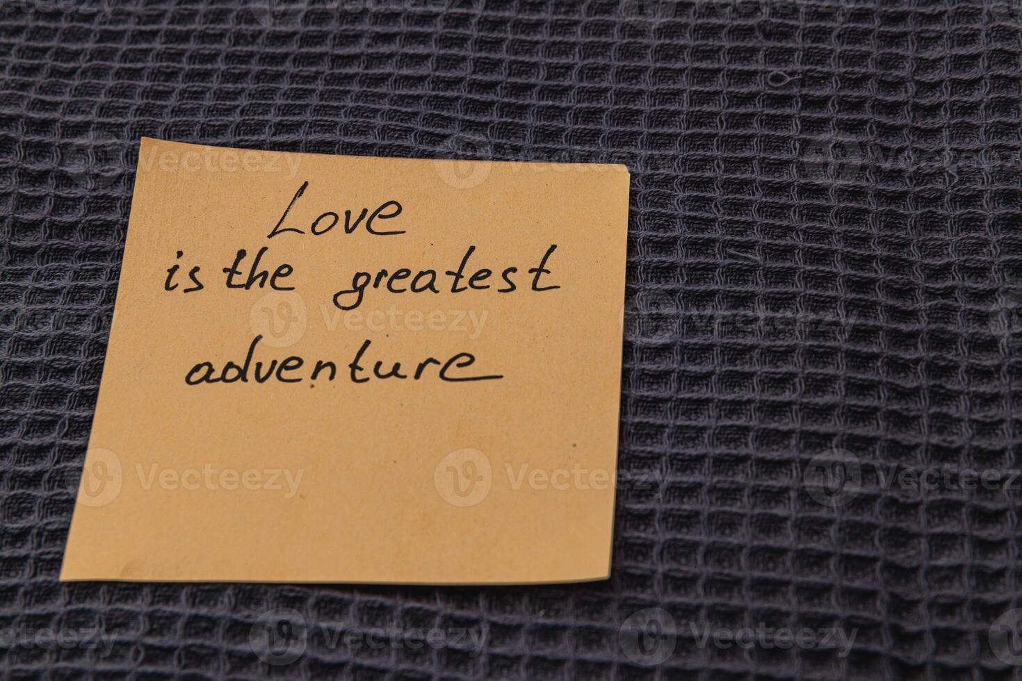 Note expressing the sentiment of love as an adventurous journey photo