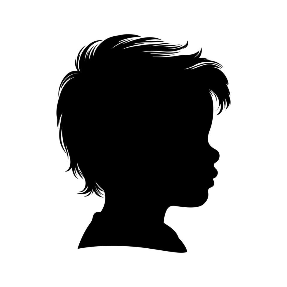 silhouette of a child's head vector