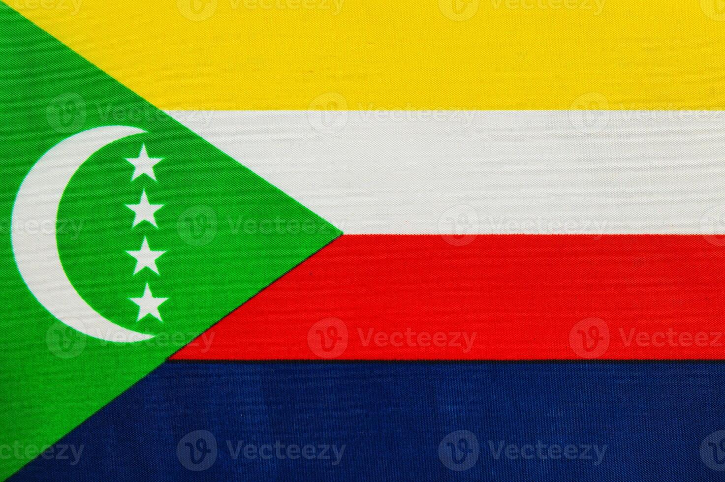 Flag of Comoros with vibrant color stripes photo