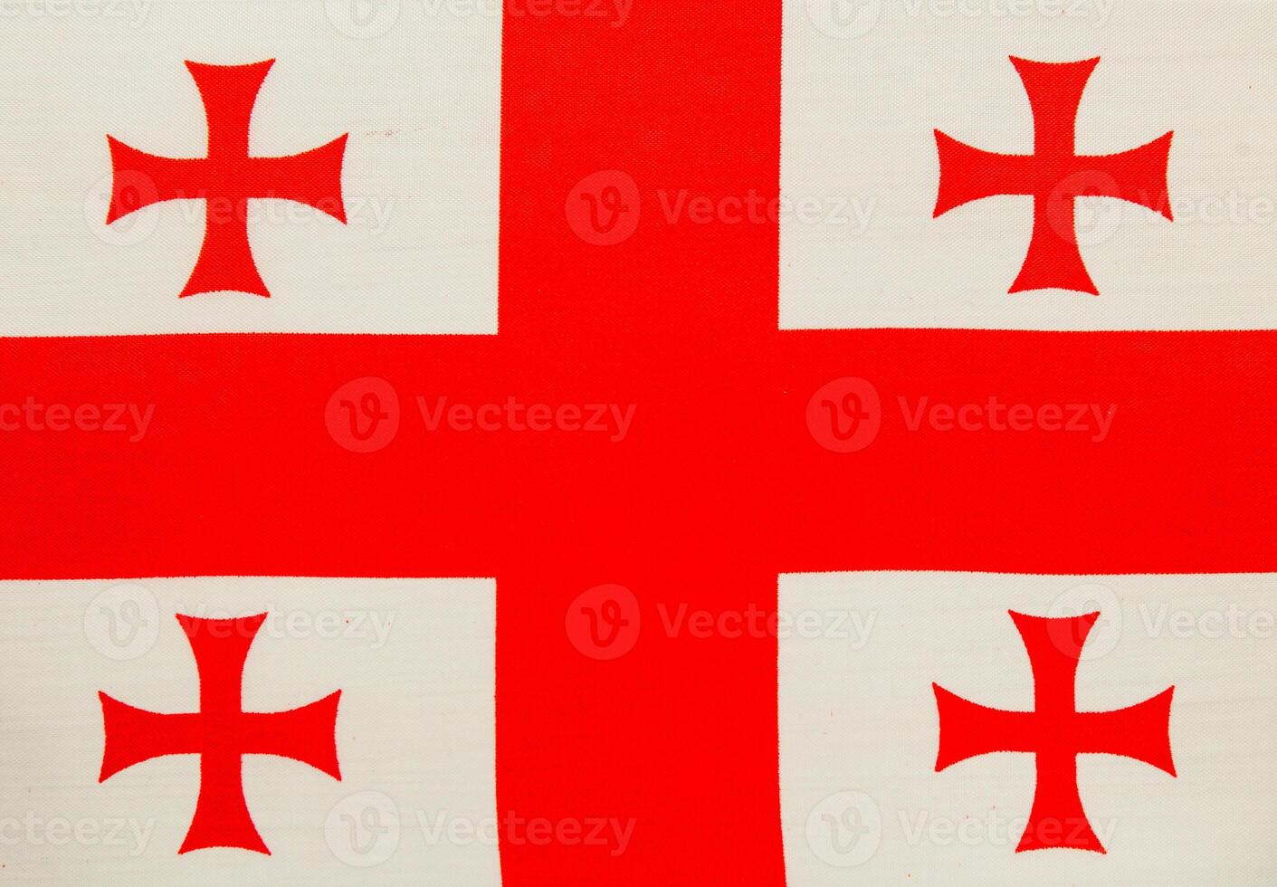 Georgian national flag featuring red crosses photo