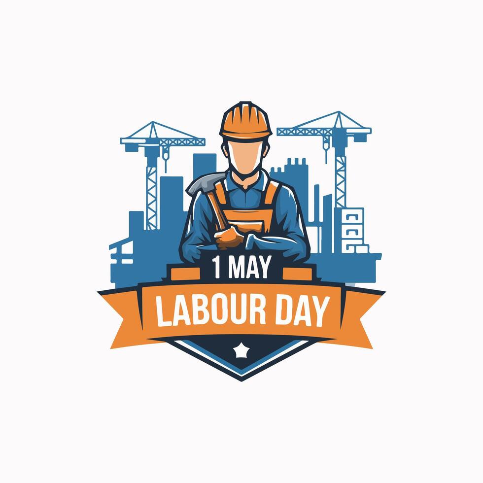 the logo for may labour day vector