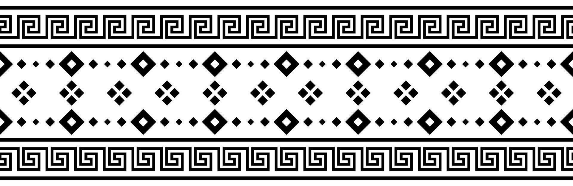 Abstract Ethnic Aztec Motif Retro Ornament and Traditional Border. vector